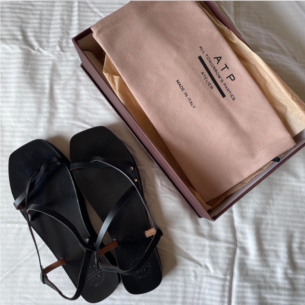ATP Atelier Maremma Black Strappy Platform Sandals